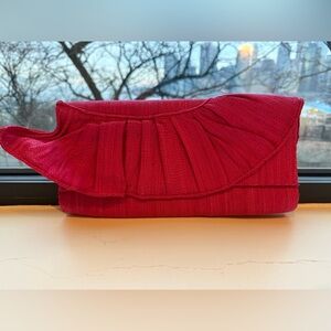 Mar Y Sol Pink Raffia Clutch